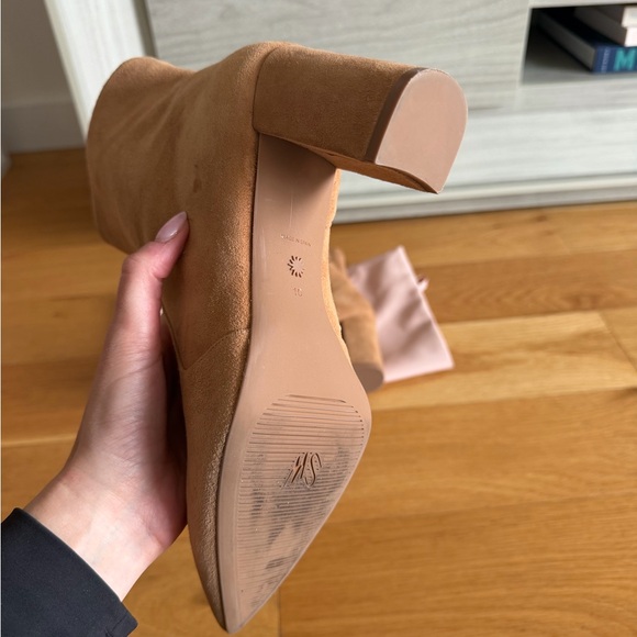 Stuart Weitzman Suede Pointed-Toe Ankle Boots in Camel - Picture 5 of 7